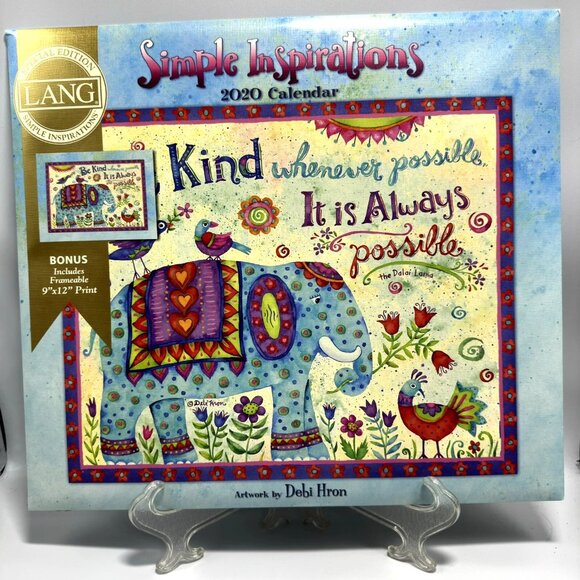 Lang Special Edition Simple Inspirations 2020 Wall Art Calendar Debi Hron - Picture 1 of 7
